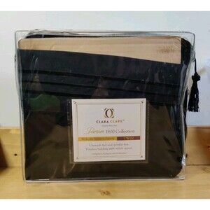 Clara Clark Premier 1800 Series 3 Pc Sheet Set Black Microfiber Twin
